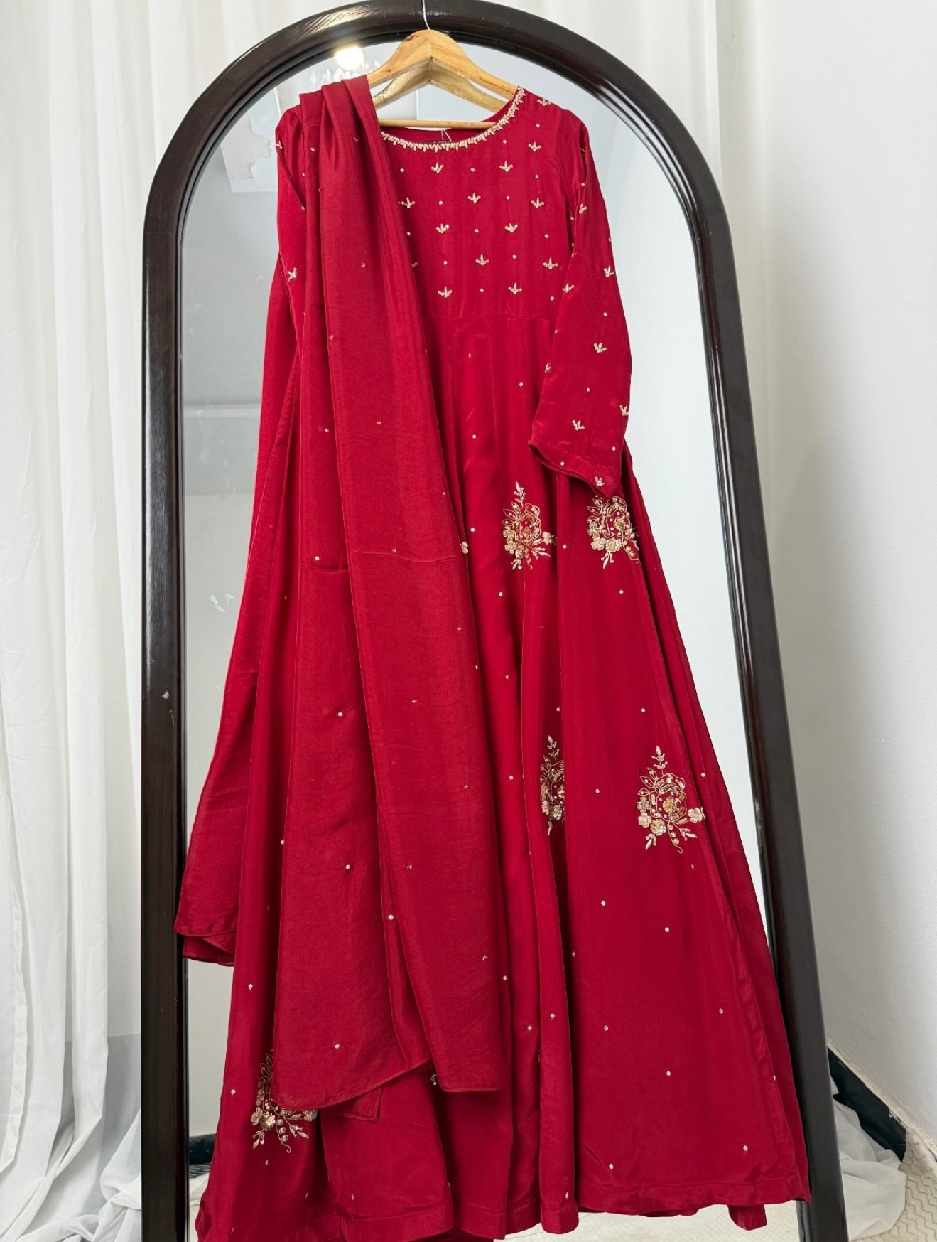 2 Piece - Embroidered Russian Silk Frock