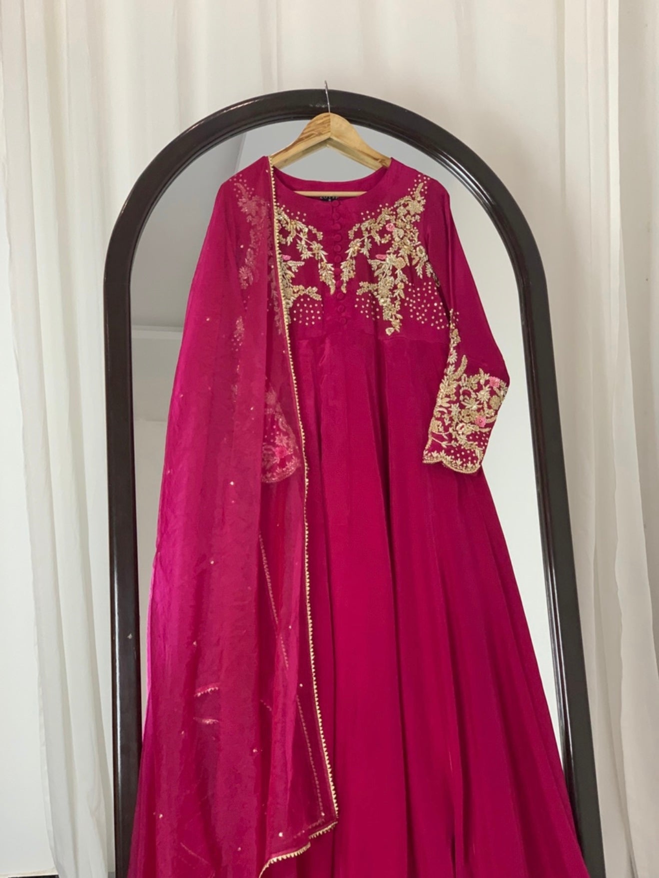 2 Piece - Embroidered Russian Silk Frock