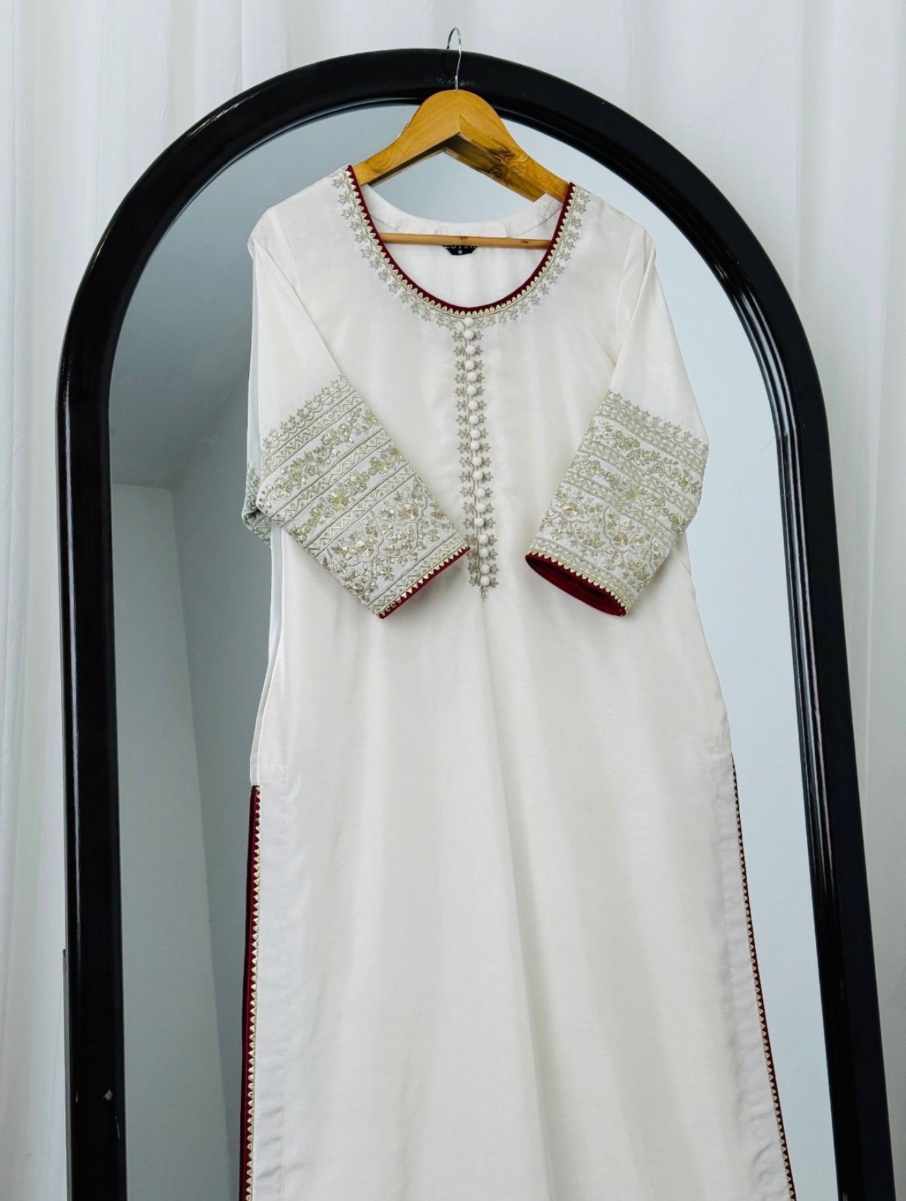 3 Piece - Embroidered Raw Silk Suit