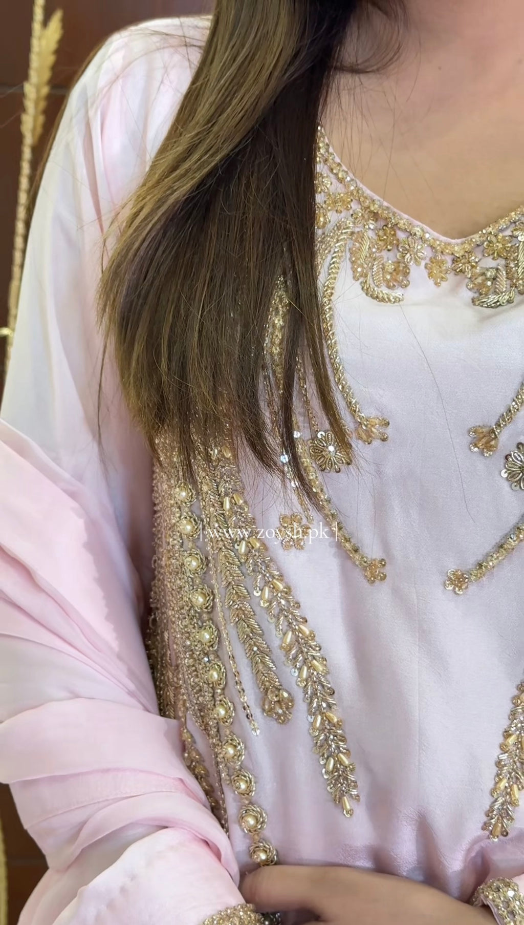 3 Piece - Embroidered Tussle Silk Suit