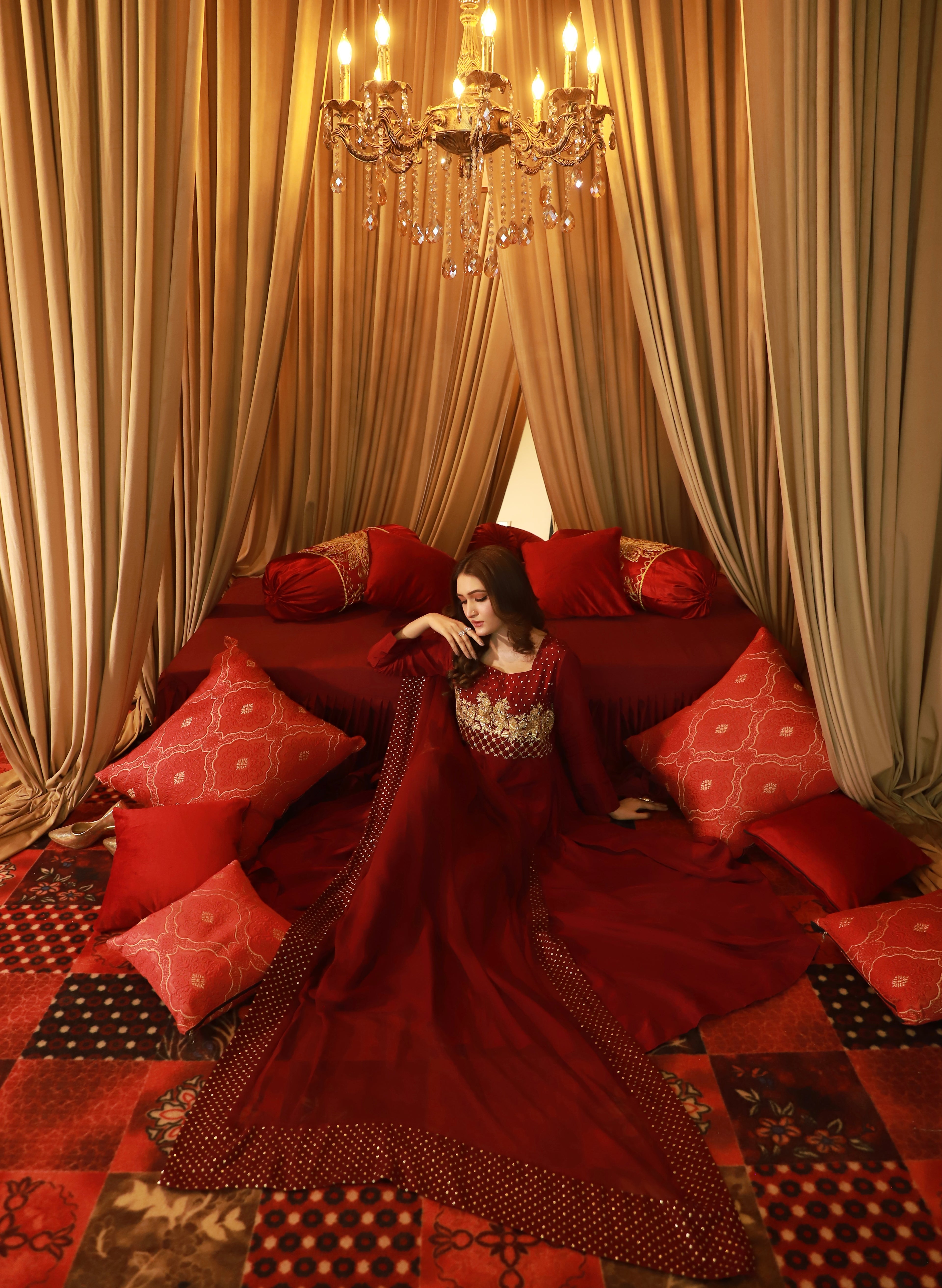 2 Piece - Embroidered Russian Silk Frock