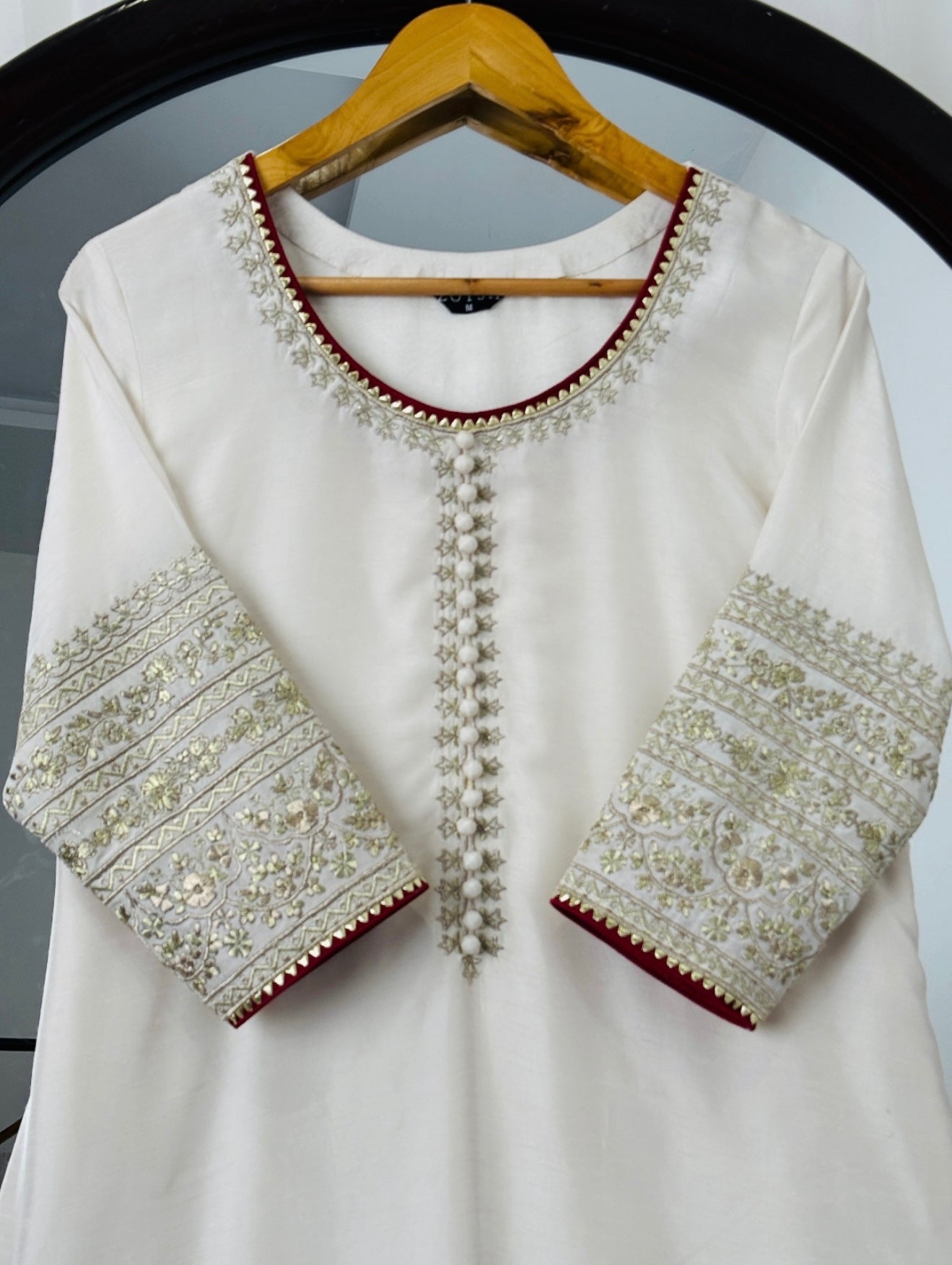 3 Piece - Embroidered Raw Silk Suit