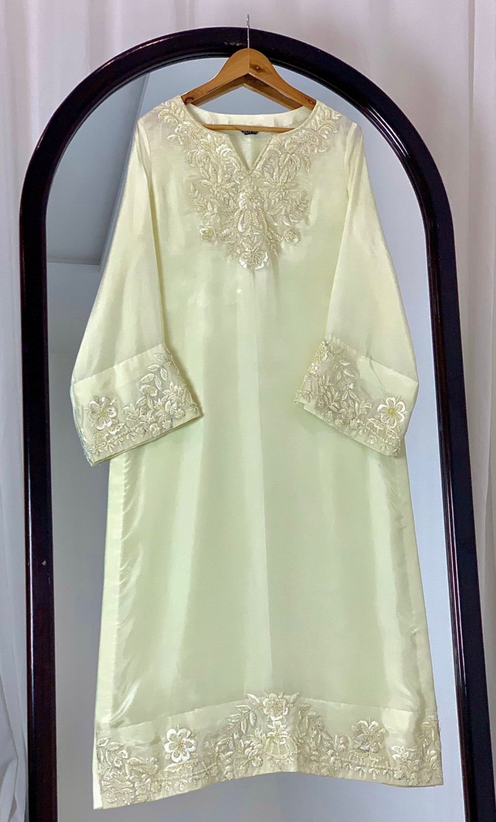 3 Piece - Embroidered Tussle Silk Suit