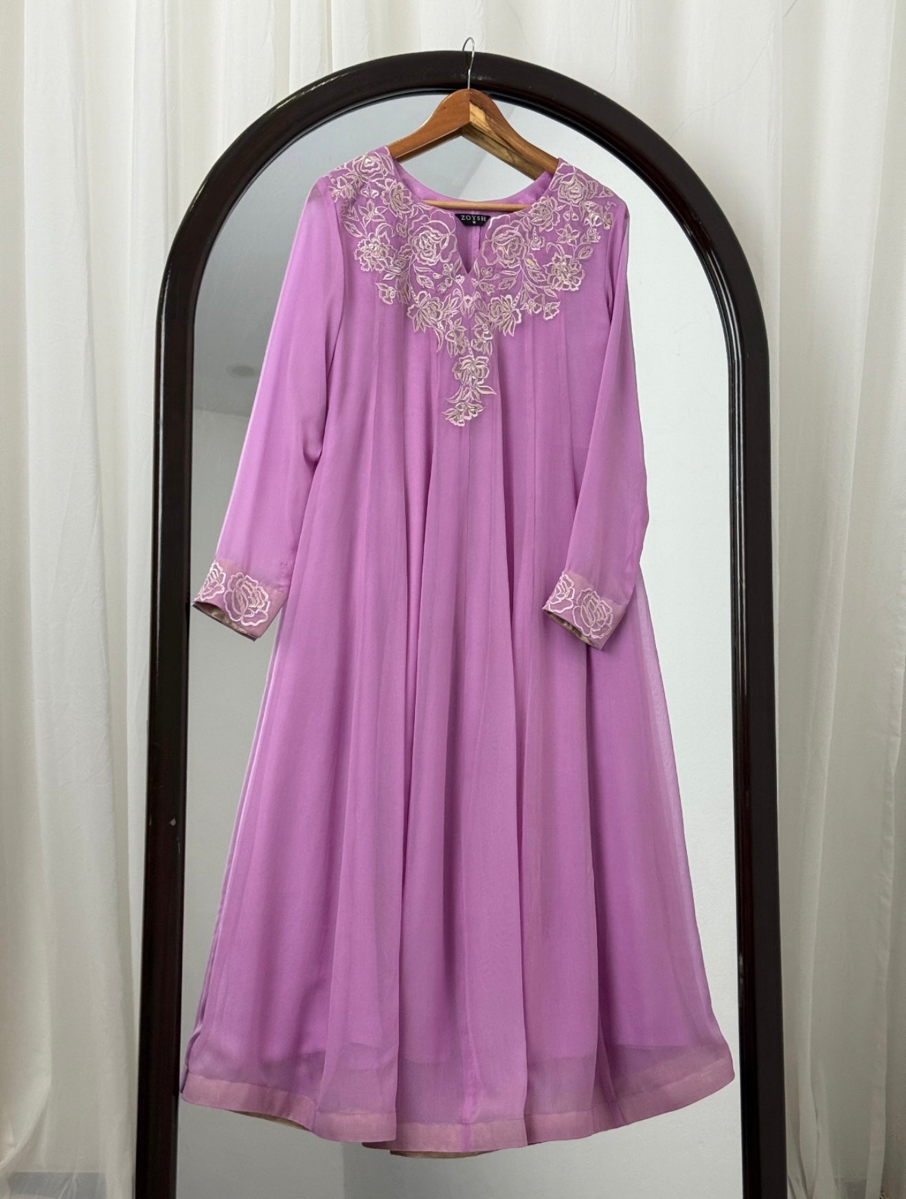 2 Piece - Embroidered Chiffon Frock