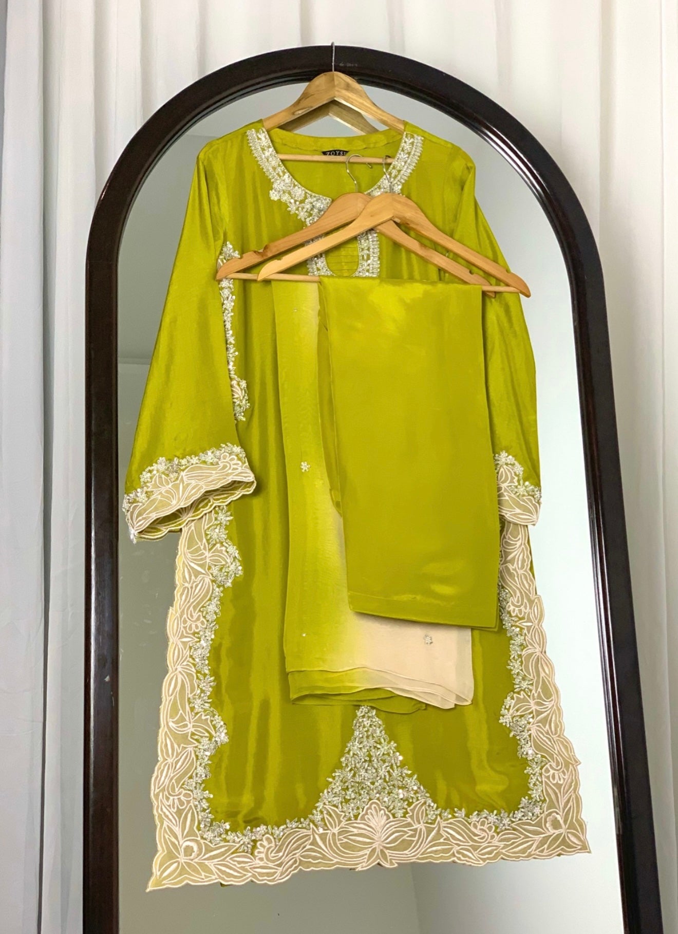 3 Piece - Embroidered Tussle Silk Suit
