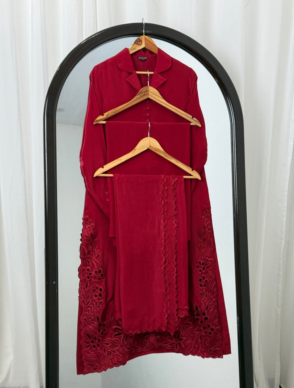 3 Piece - Embroidered Russian Silk  Suit