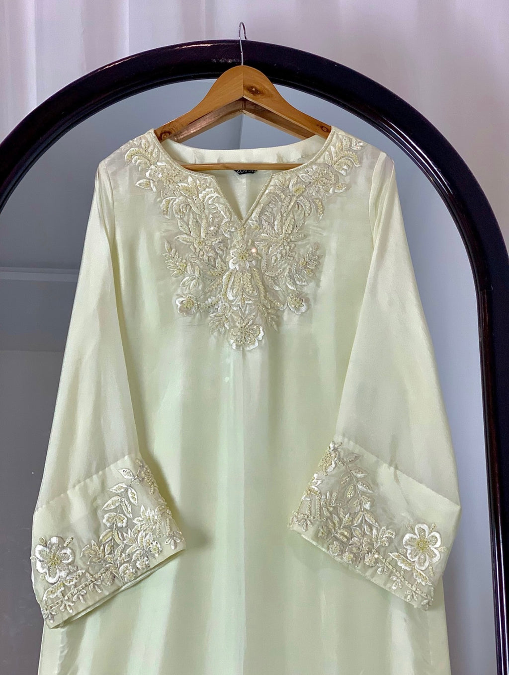 3 Piece - Embroidered Tussle Silk Suit