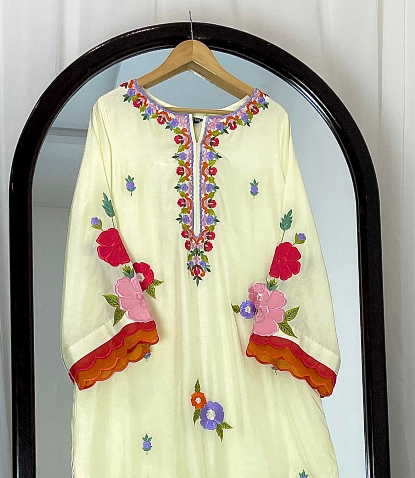 3 Piece - Embroidered Tussle Silk Suit