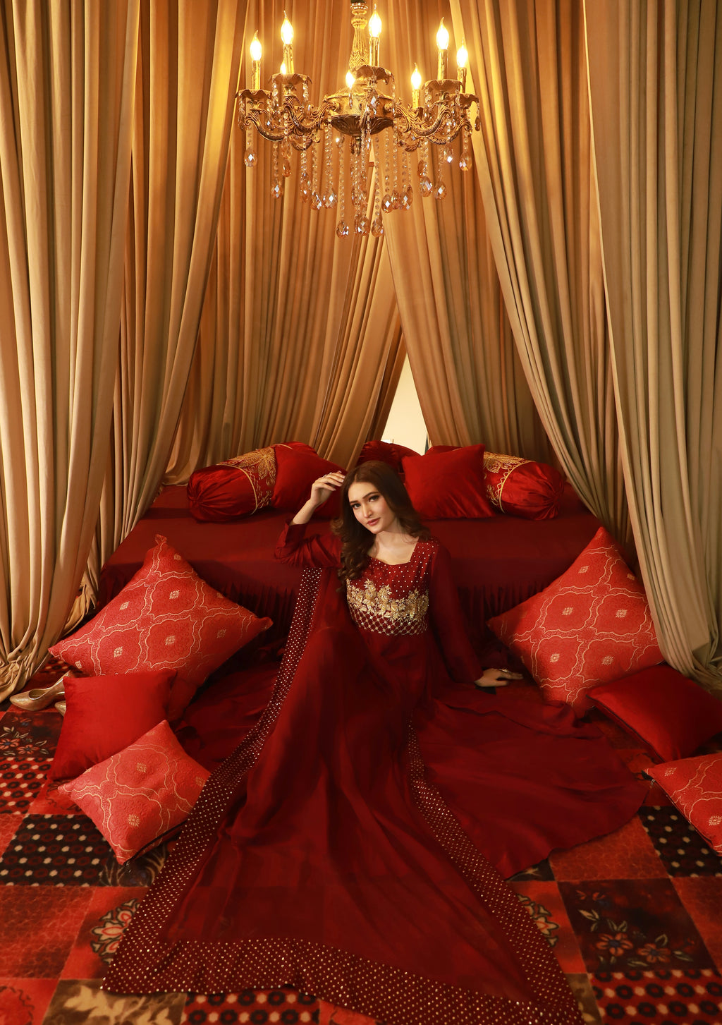 2 Piece - Embroidered Russian Silk Frock