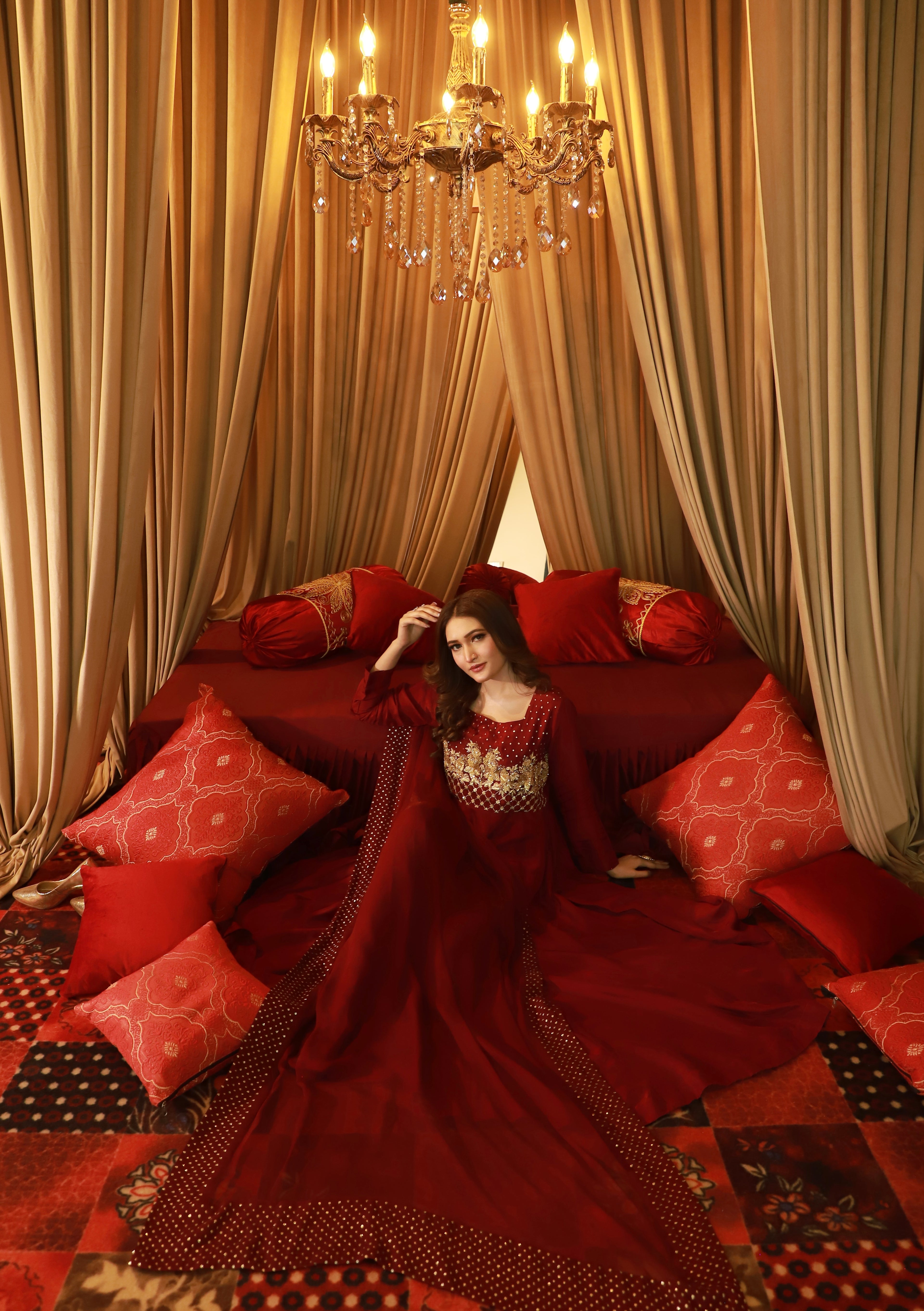 2 Piece - Embroidered Russian Silk Frock