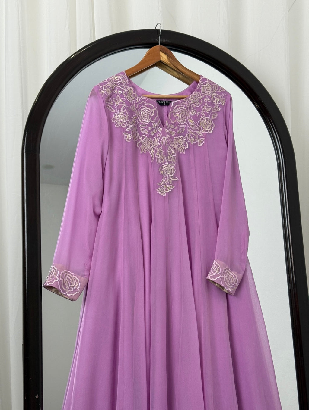 2 Piece - Embroidered Chiffon Frock