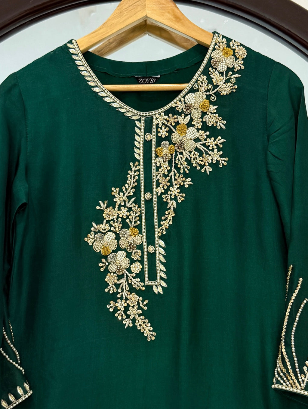 3 Piece - Embroidered Russian Silk Suit