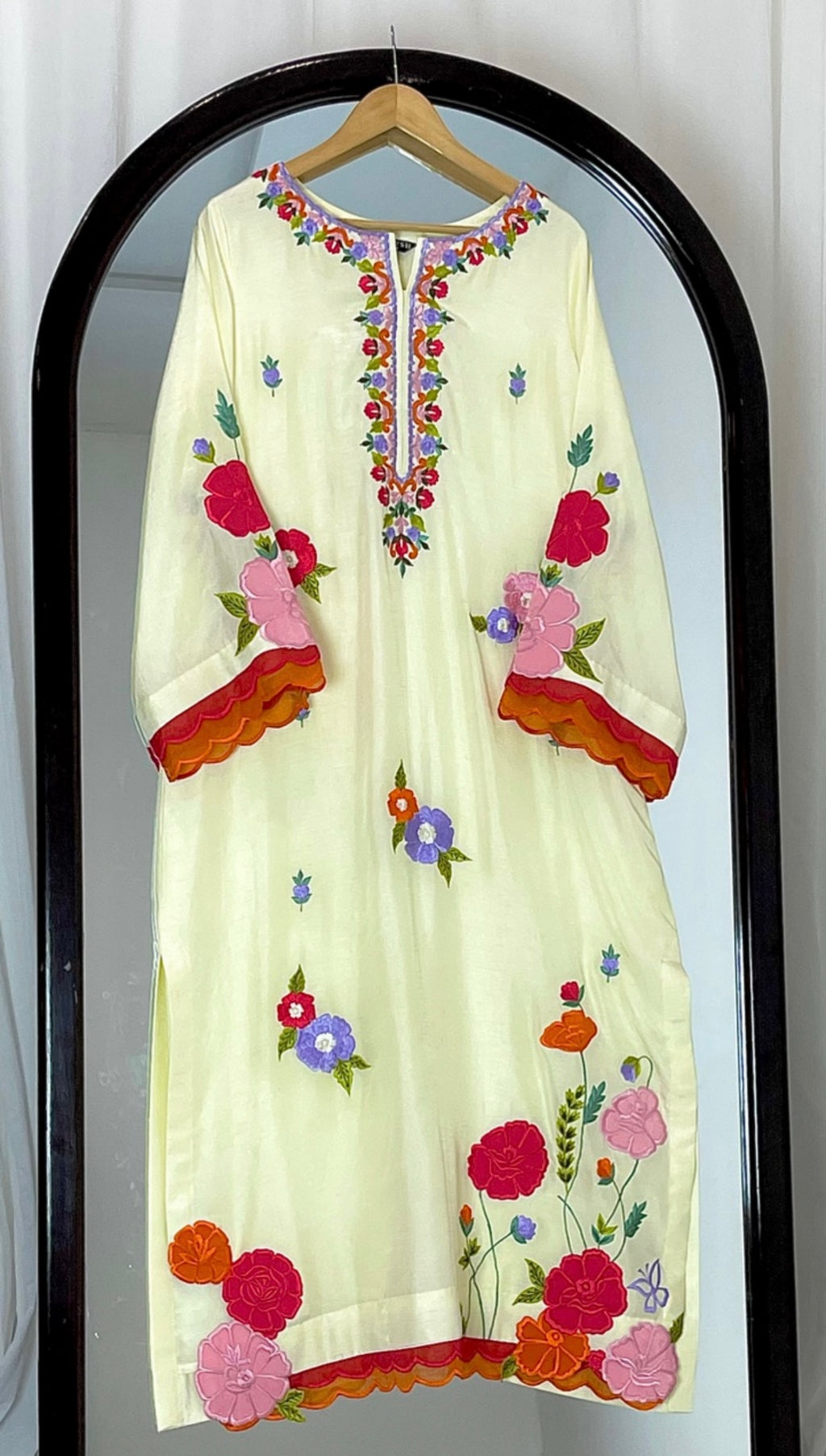 3 Piece - Embroidered Tussle Silk Suit