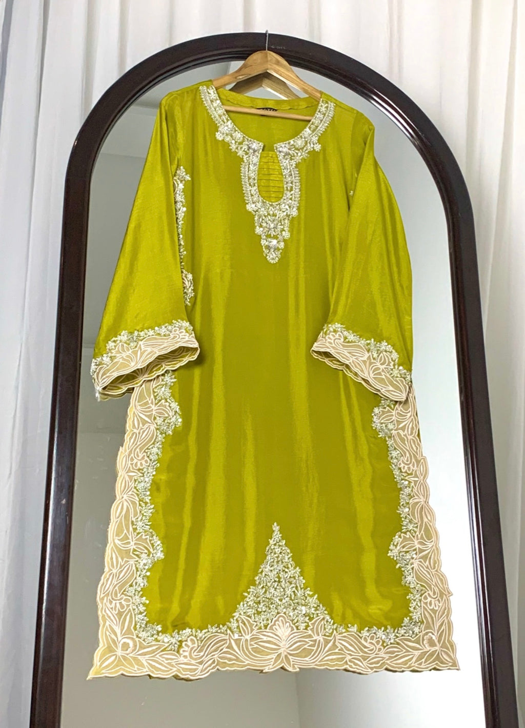 3 Piece - Embroidered Tussle Silk Suit