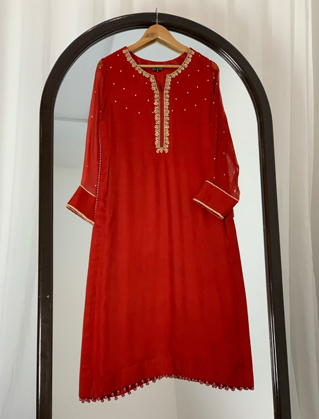 3 Piece - Embroidered Chiffon Silk Suit