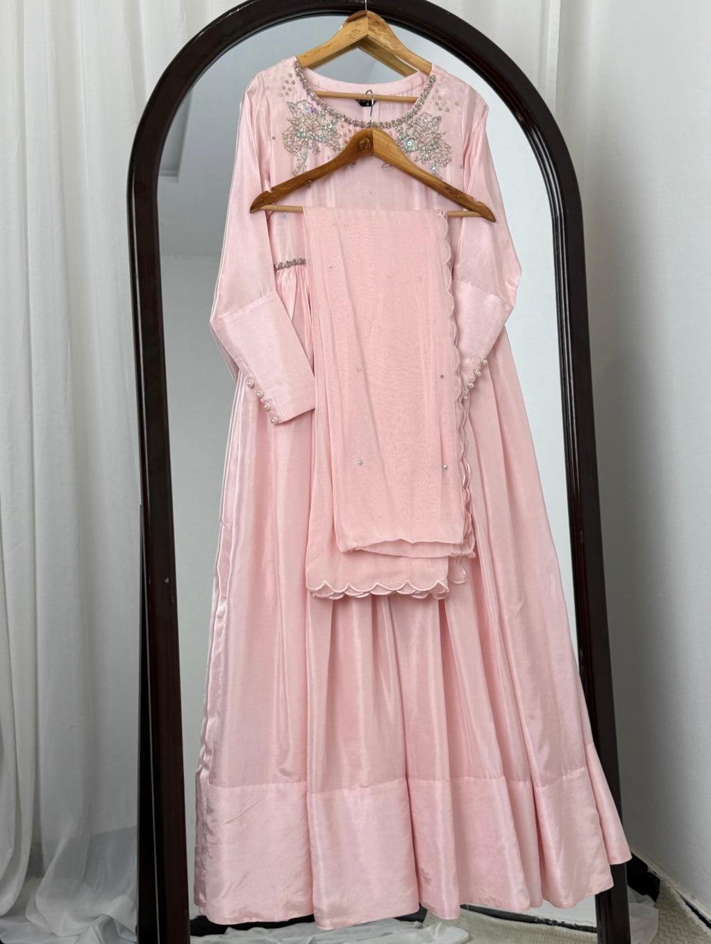 2 Piece - Embroidered Russian Silk Frock