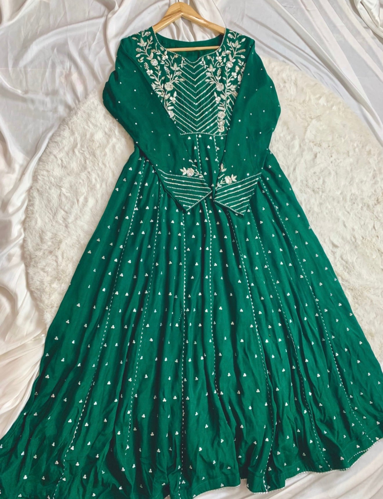 2 Piece - Embroidered Russian Silk Frock