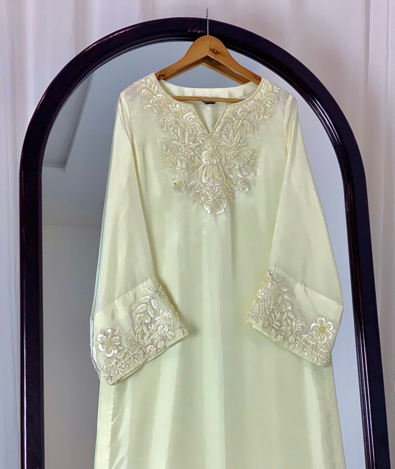 3 Piece - Embroidered Tussle Silk Suit