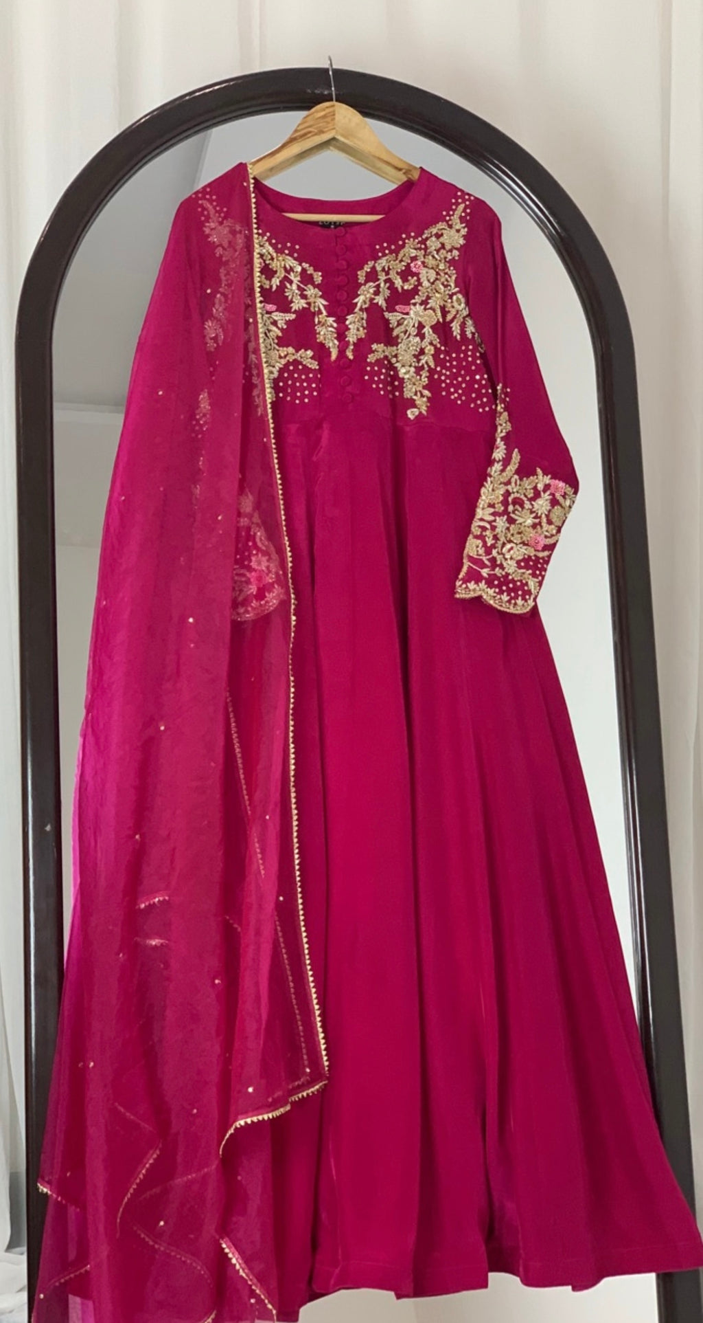 2 Piece - Embroidered Russian Silk Frock