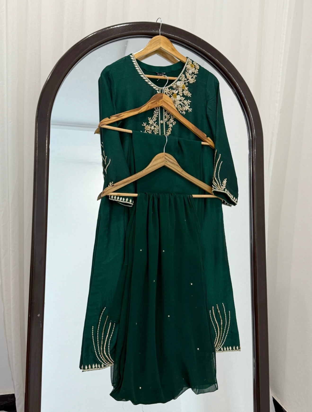 3 Piece - Embroidered Russian Silk Suit