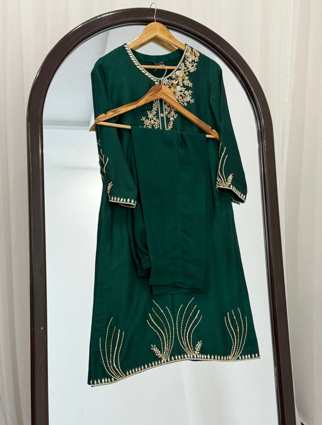 3 Piece - Embroidered Russian Silk Suit
