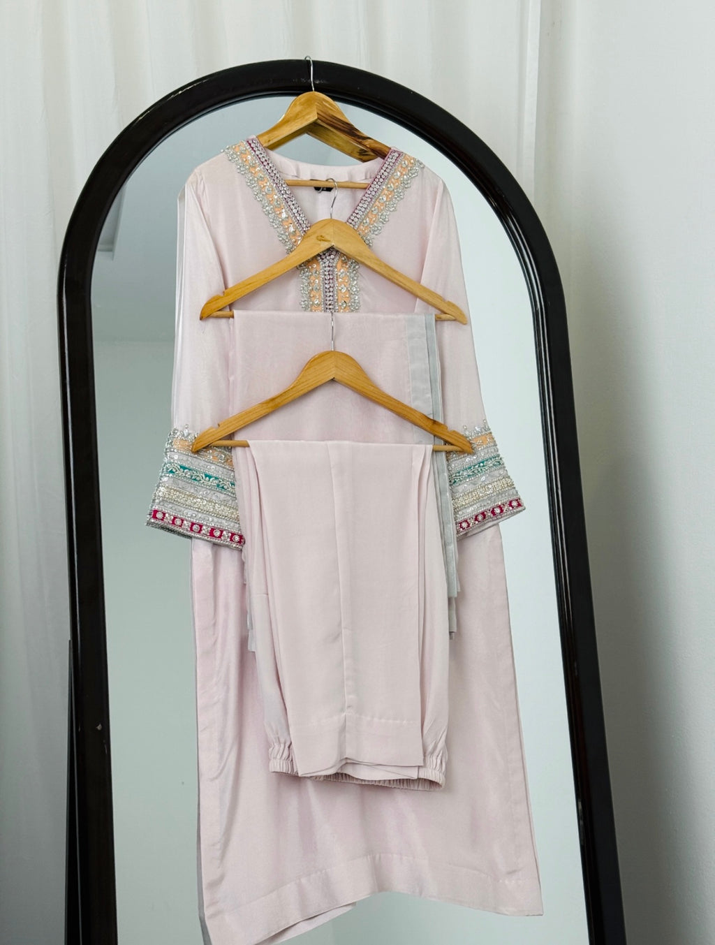 3 Piece - Embroidered Russian Silk Suit