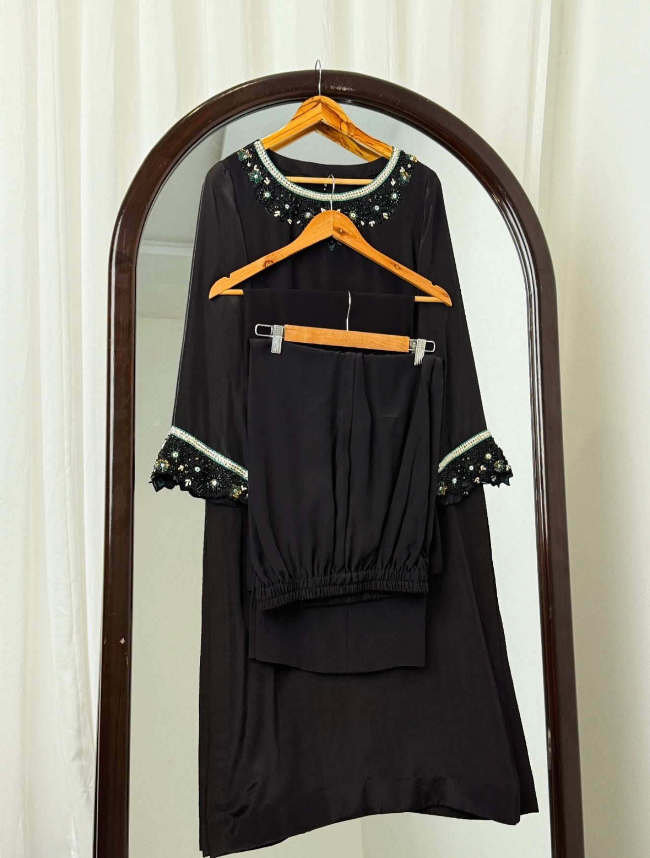 3 Piece - Embroidered Russian Silk Suit