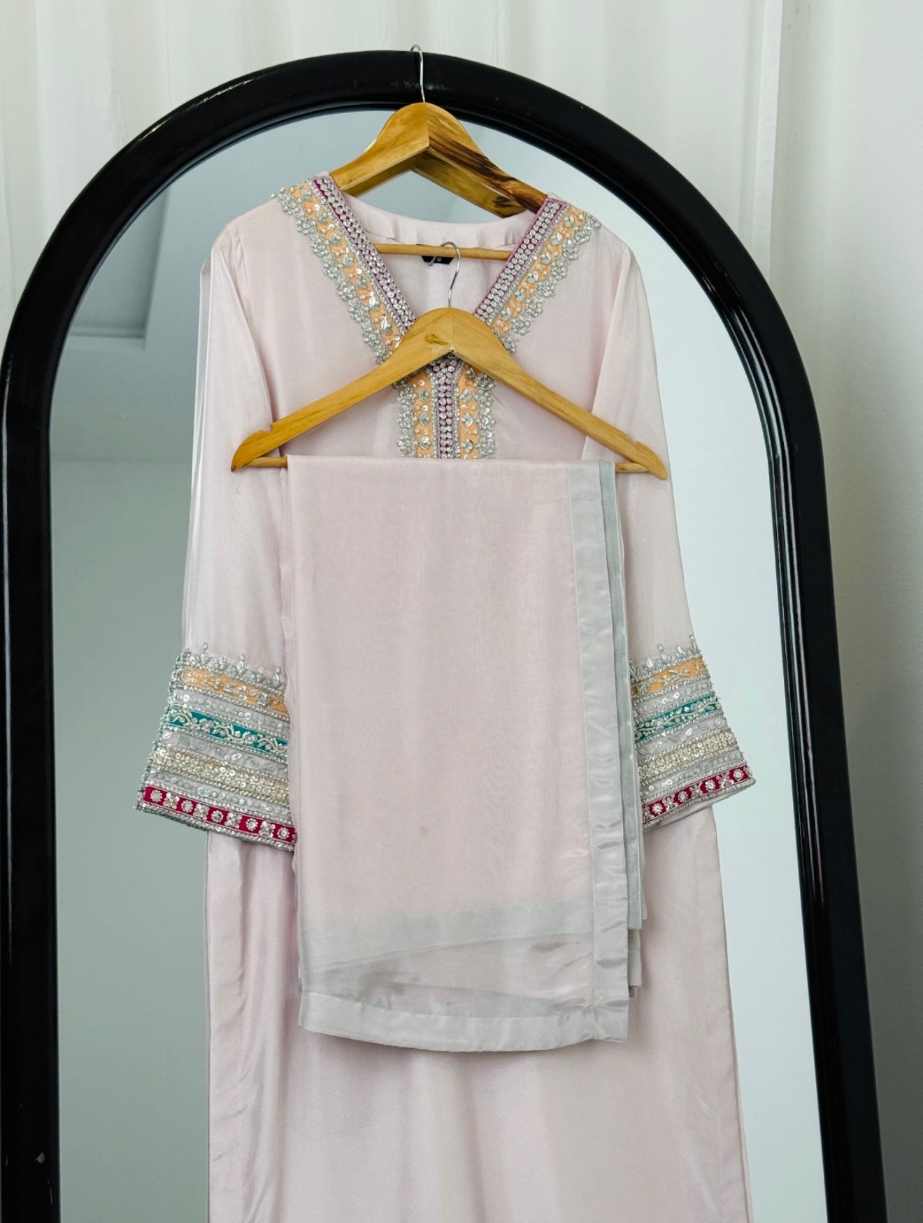 3 Piece - Embroidered Russian Silk Suit