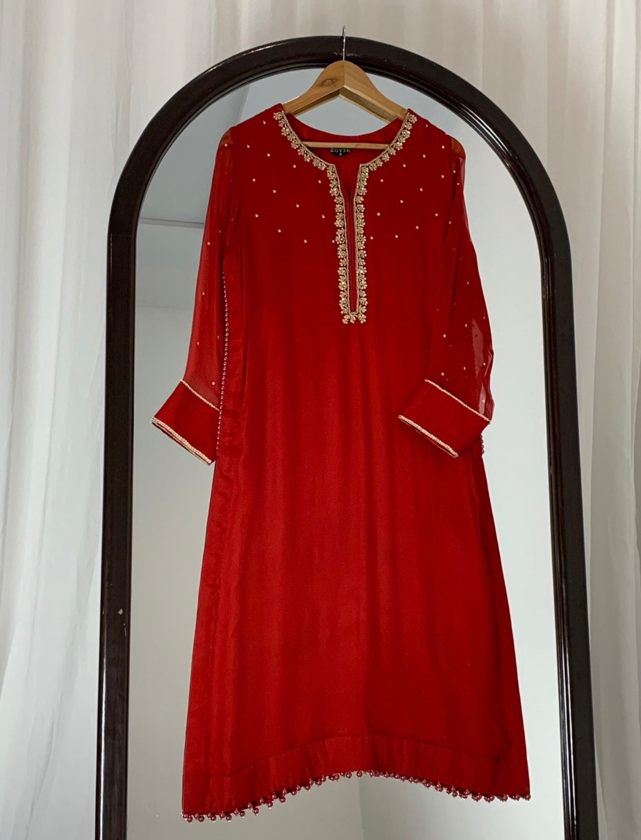 3 Piece - Embroidered Chiffon Silk Suit