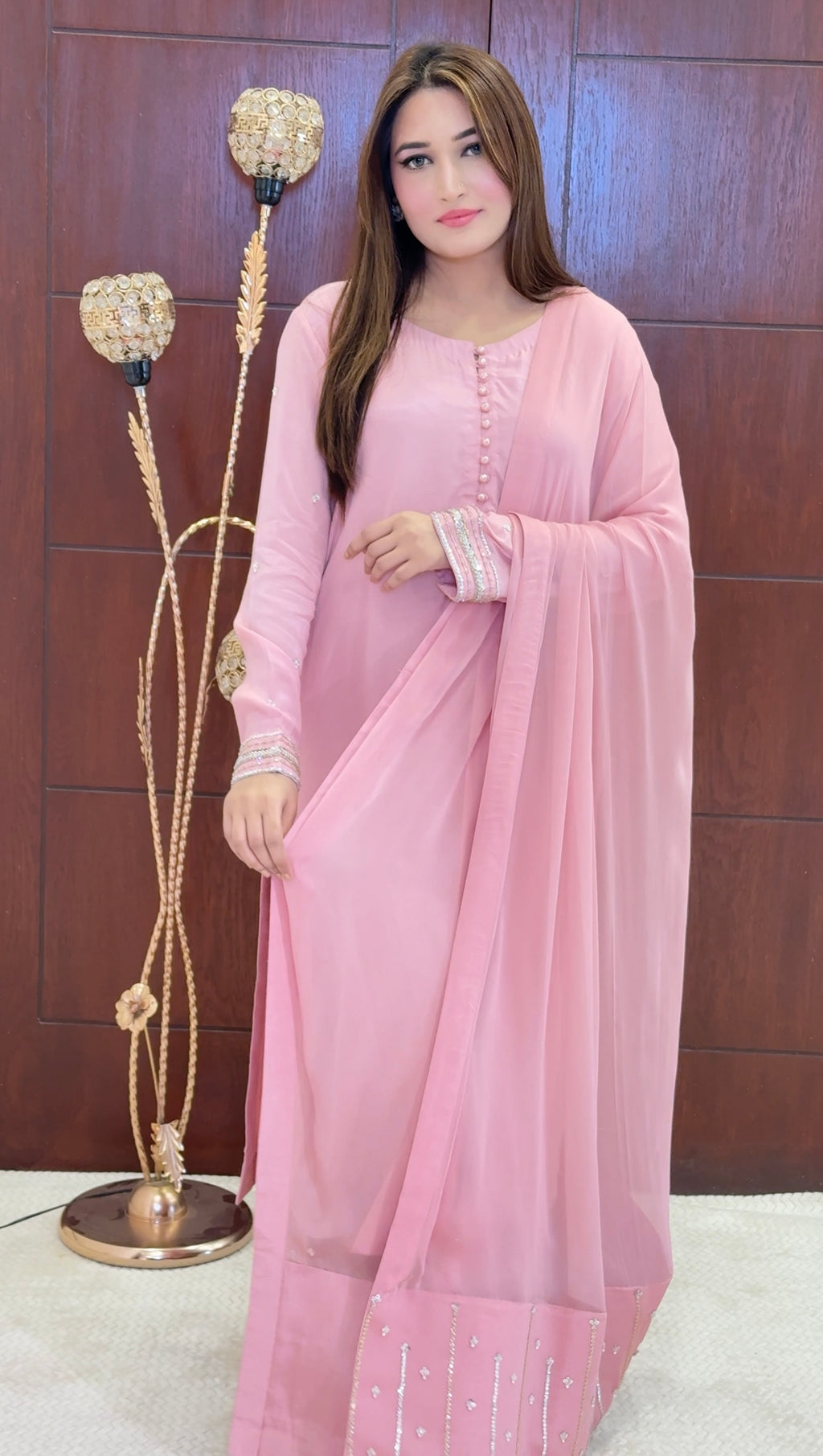 3 Piece - Embroidered Russian Silk Suit