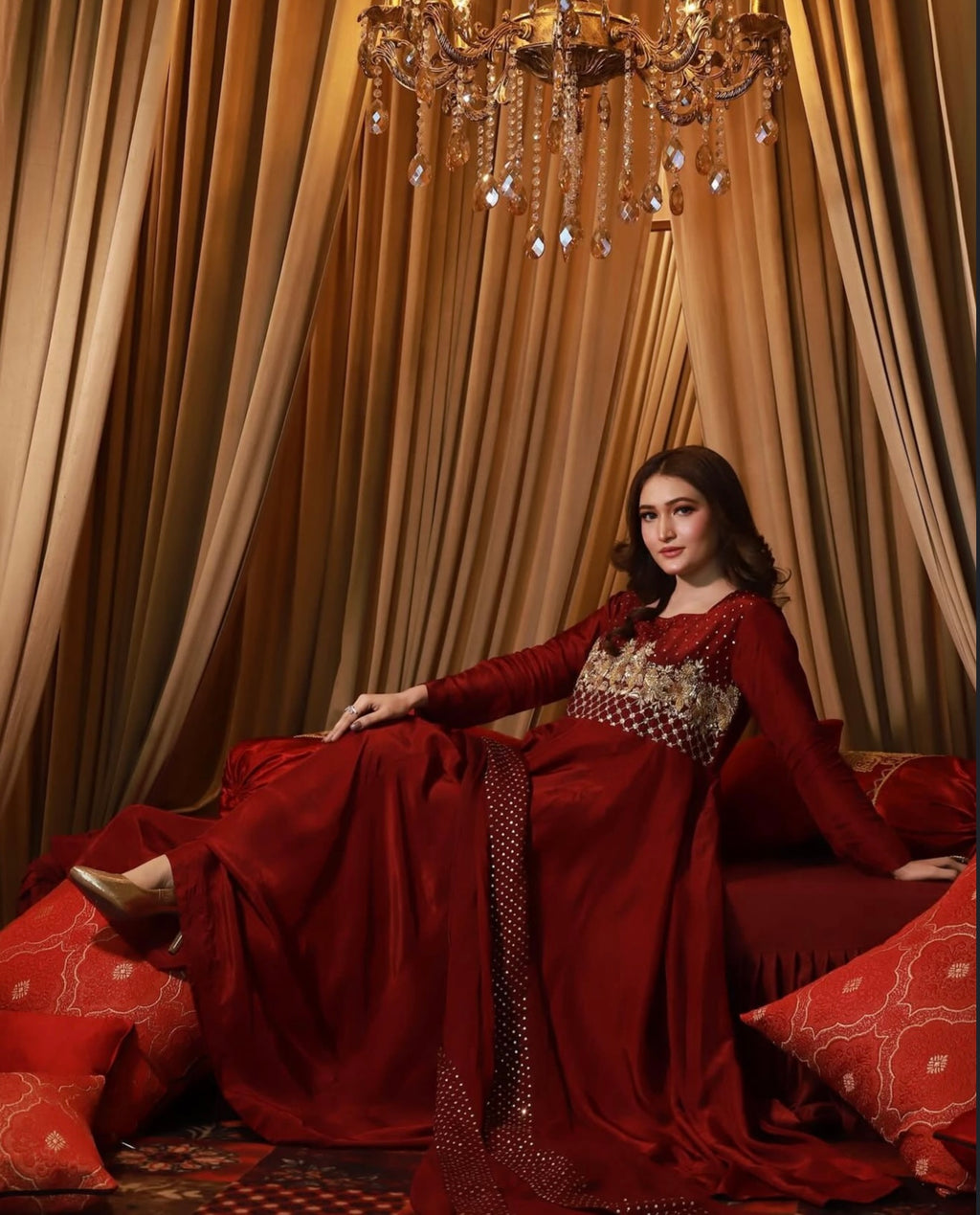 2 Piece - Embroidered Russian Silk Frock