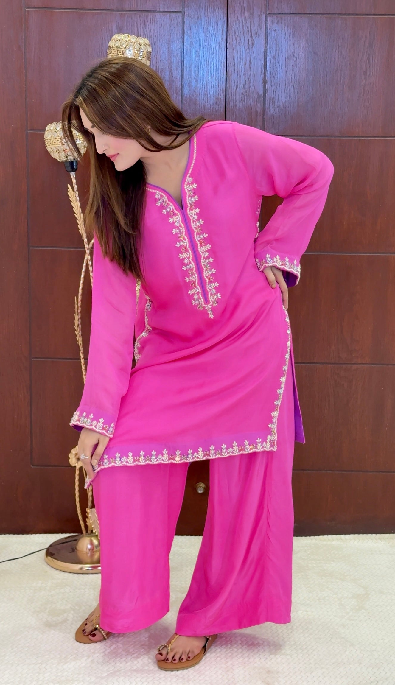 3 Piece - Embroidered Soft Silk Suit