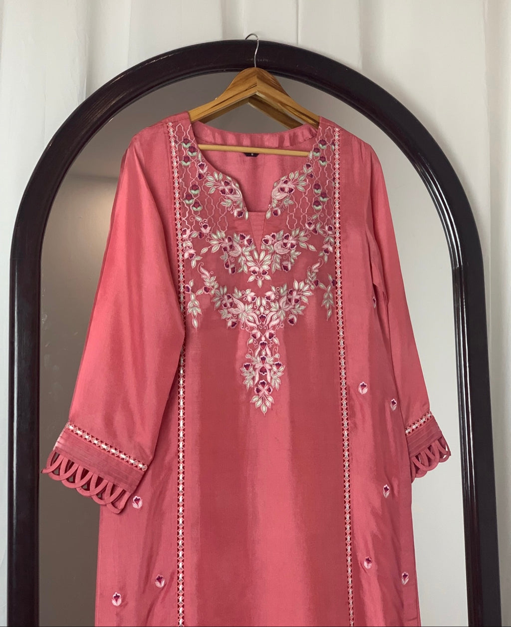 3 Piece - Embroidered Tussle Silk Suit