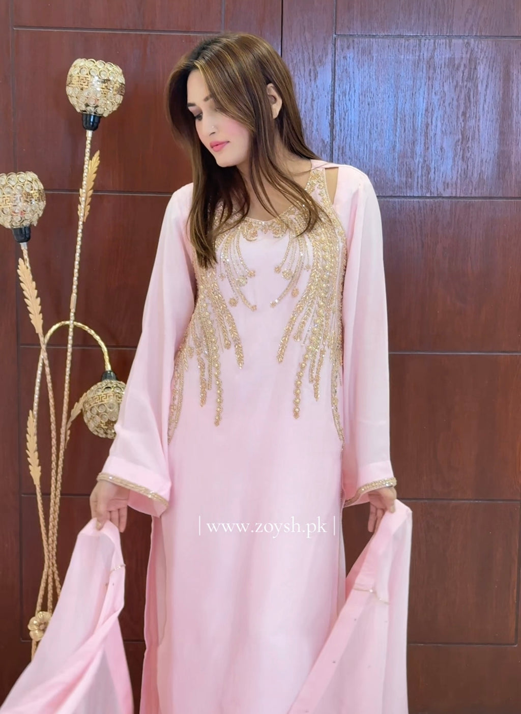 3 Piece - Embroidered Tussle Silk Suit