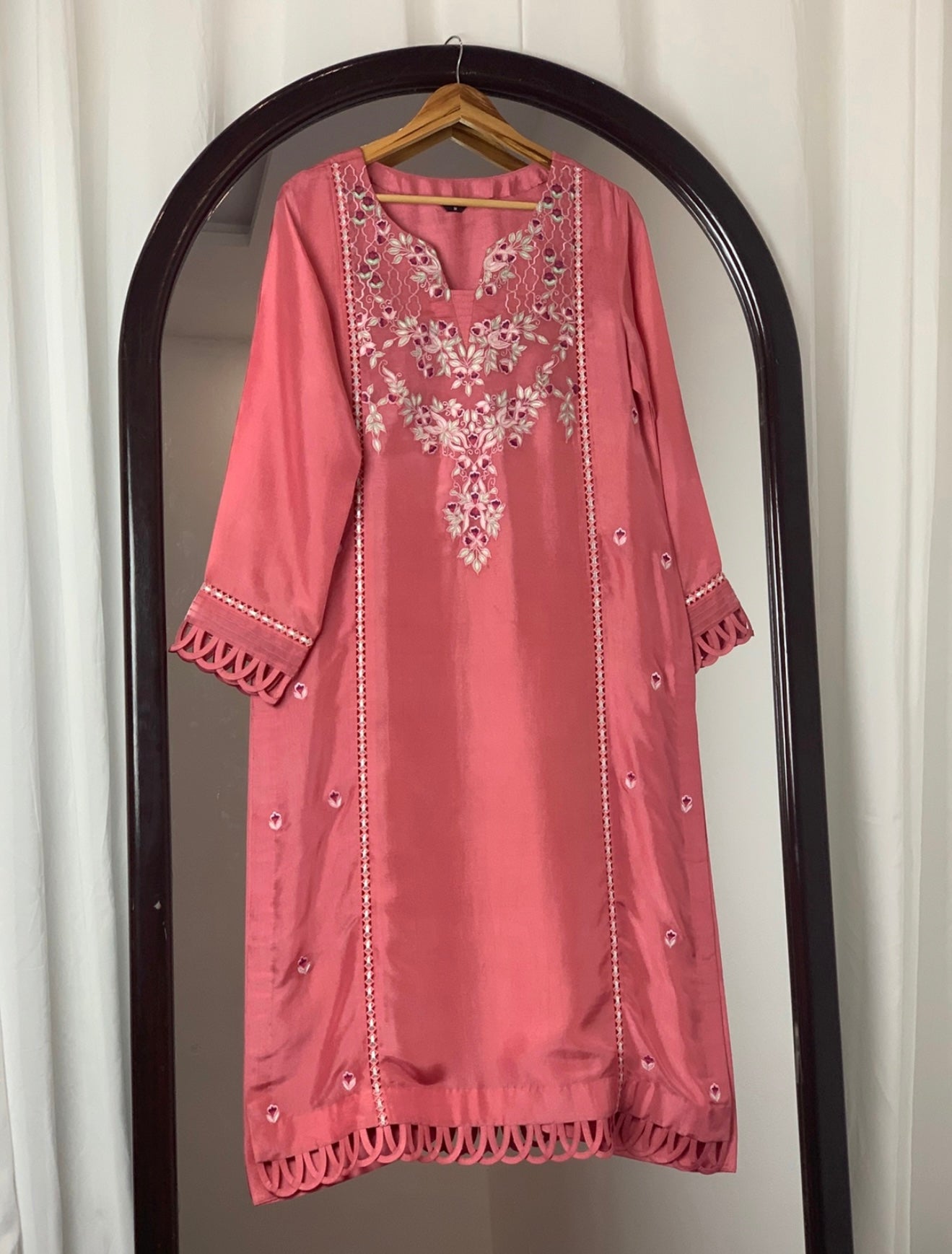 3 Piece - Embroidered Tussle Silk Suit
