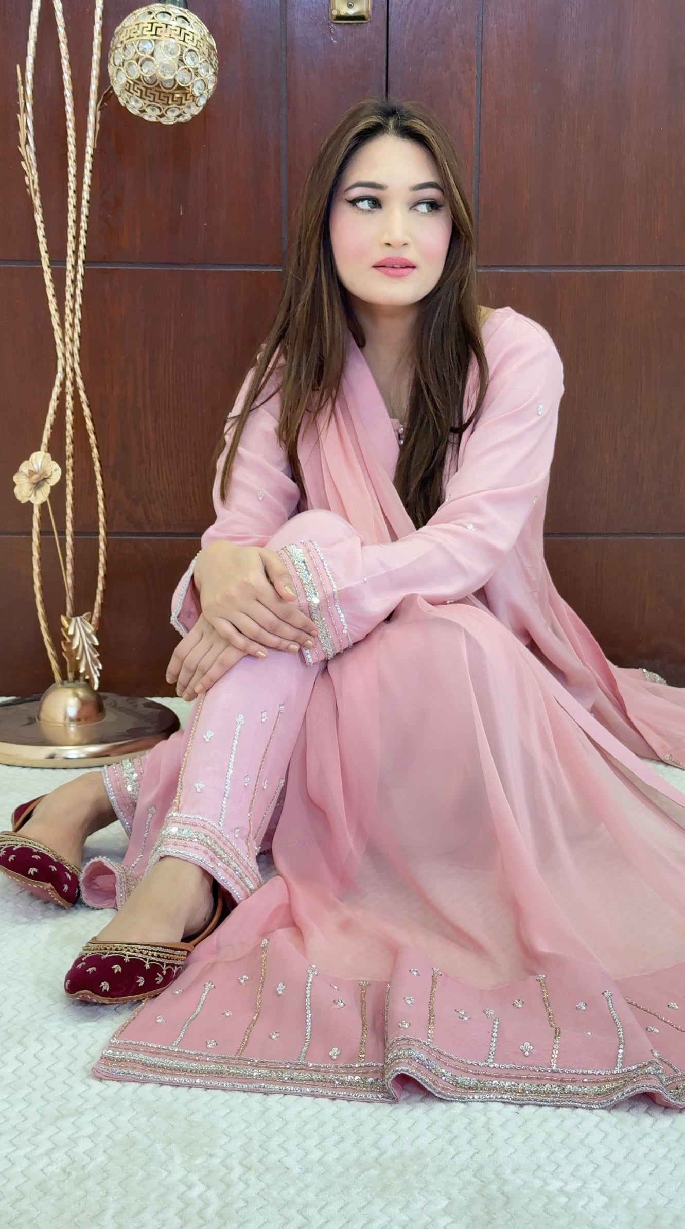 3 Piece - Embroidered Russian Silk Suit