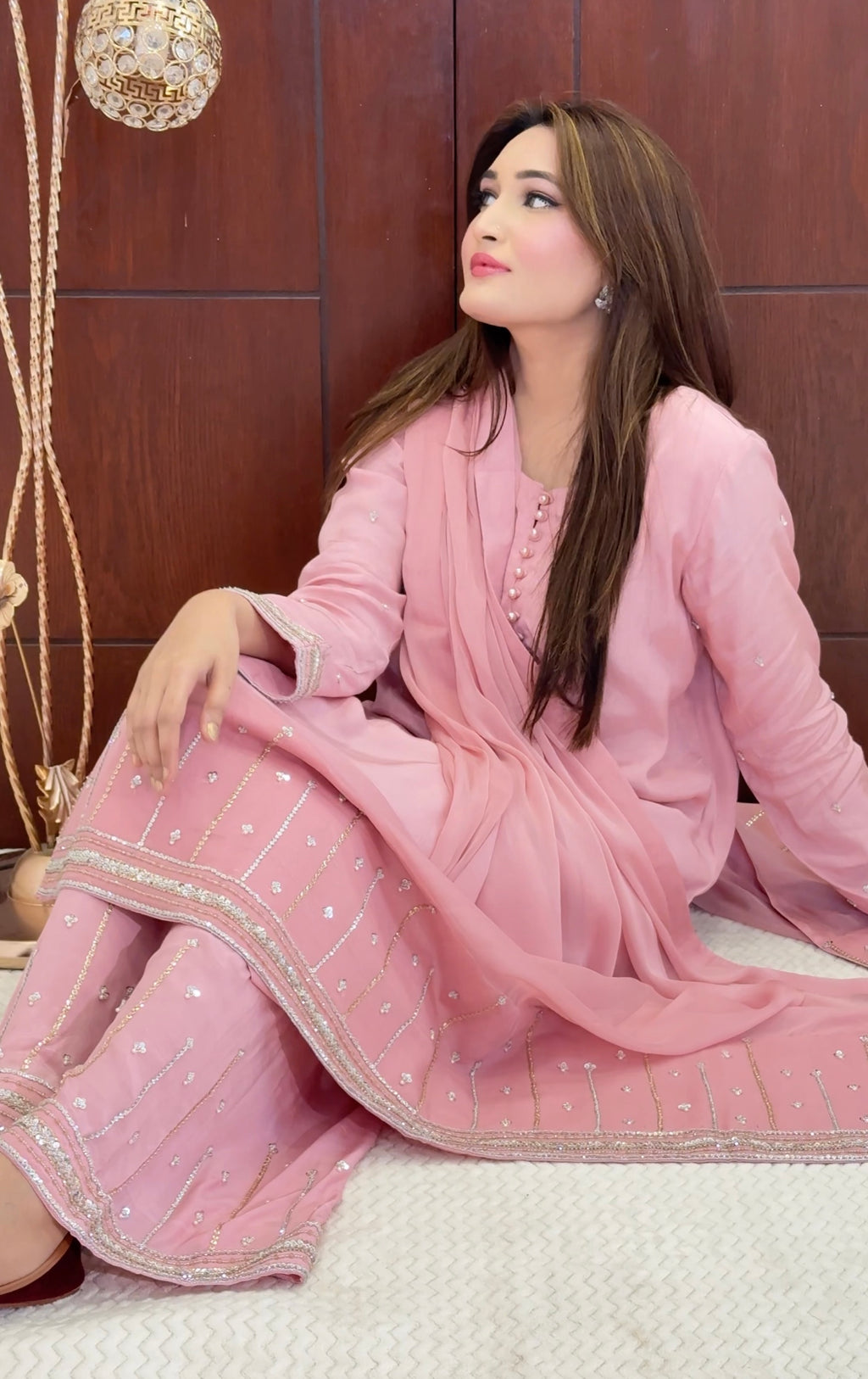 3 Piece - Embroidered Russian Silk Suit