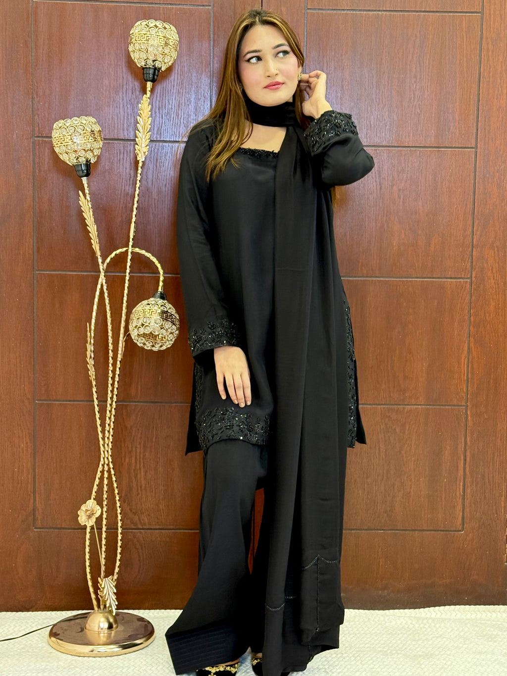 3 Piece - Embroidered Tussle Suit