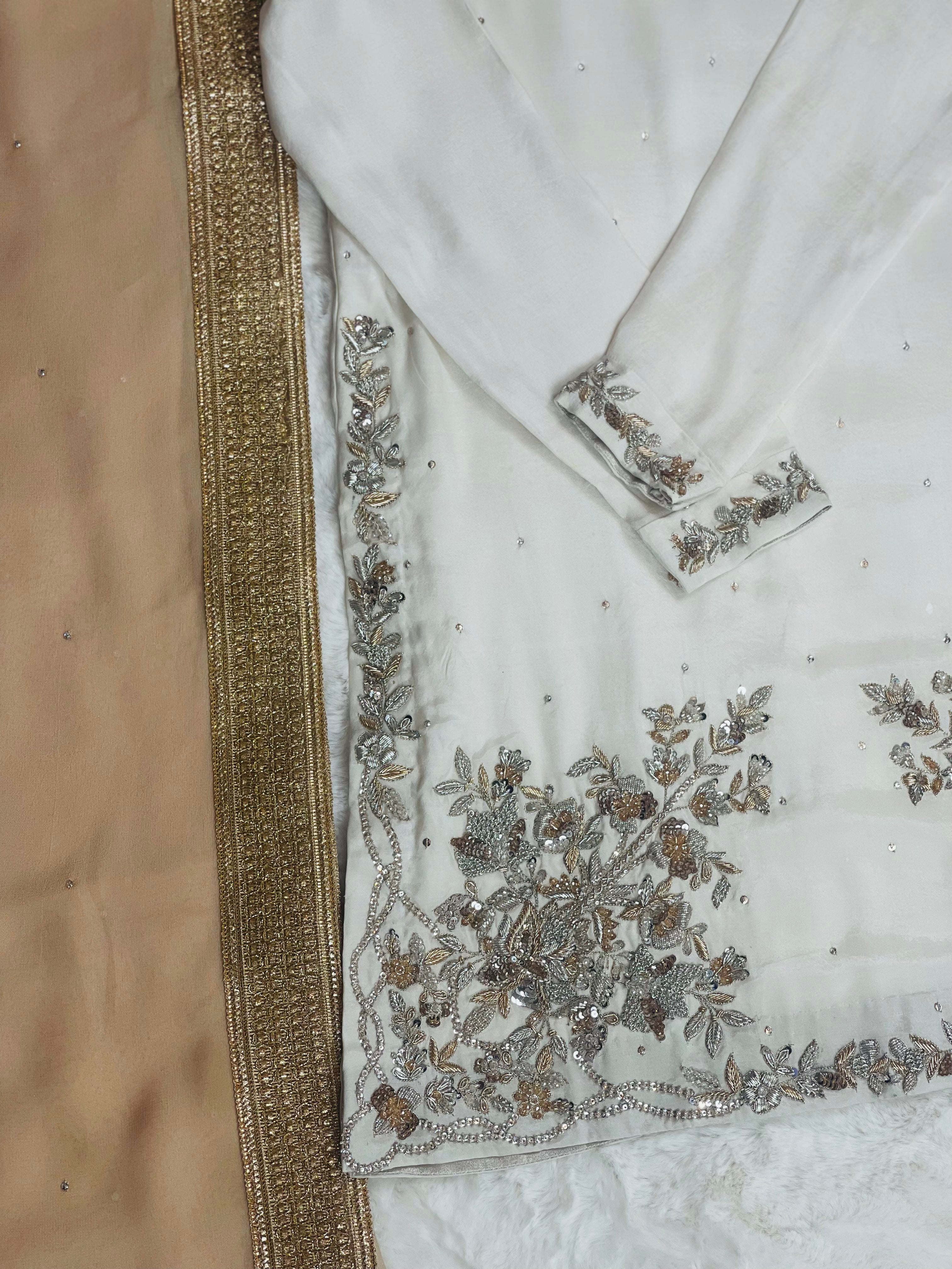 3pc Silk Embroidered suit ( ZTS-722 )