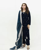 3pc-Velvet Embroidered suit ( ZVT-709 )