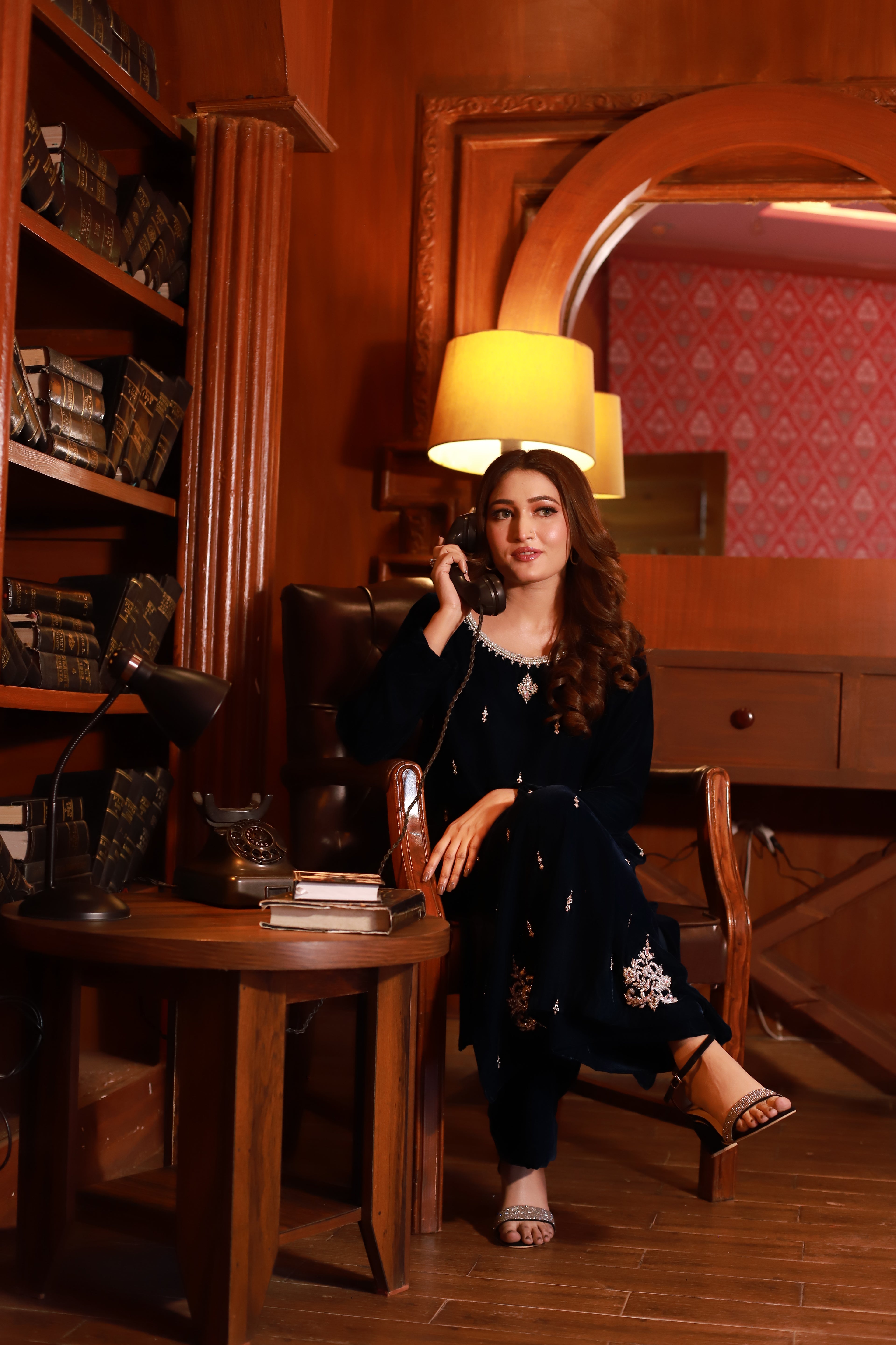 3pc-Velvet Embroidered suit ( ZVT-709 )