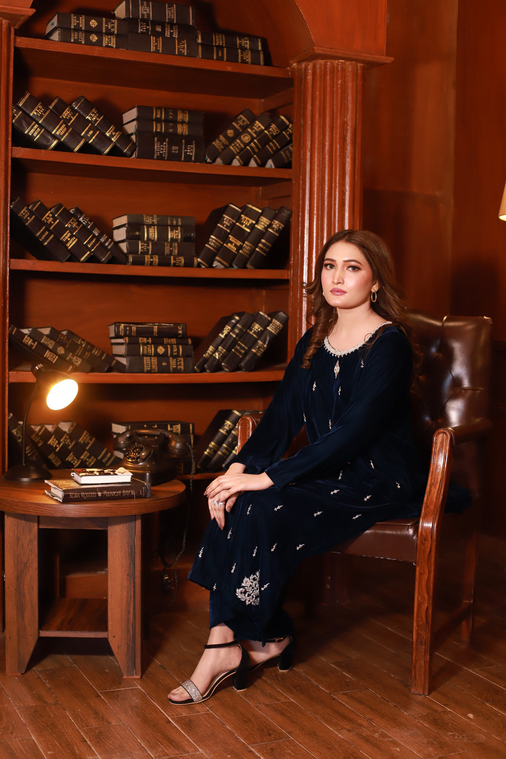 3pc-Velvet Embroidered suit ( ZVT-709 )