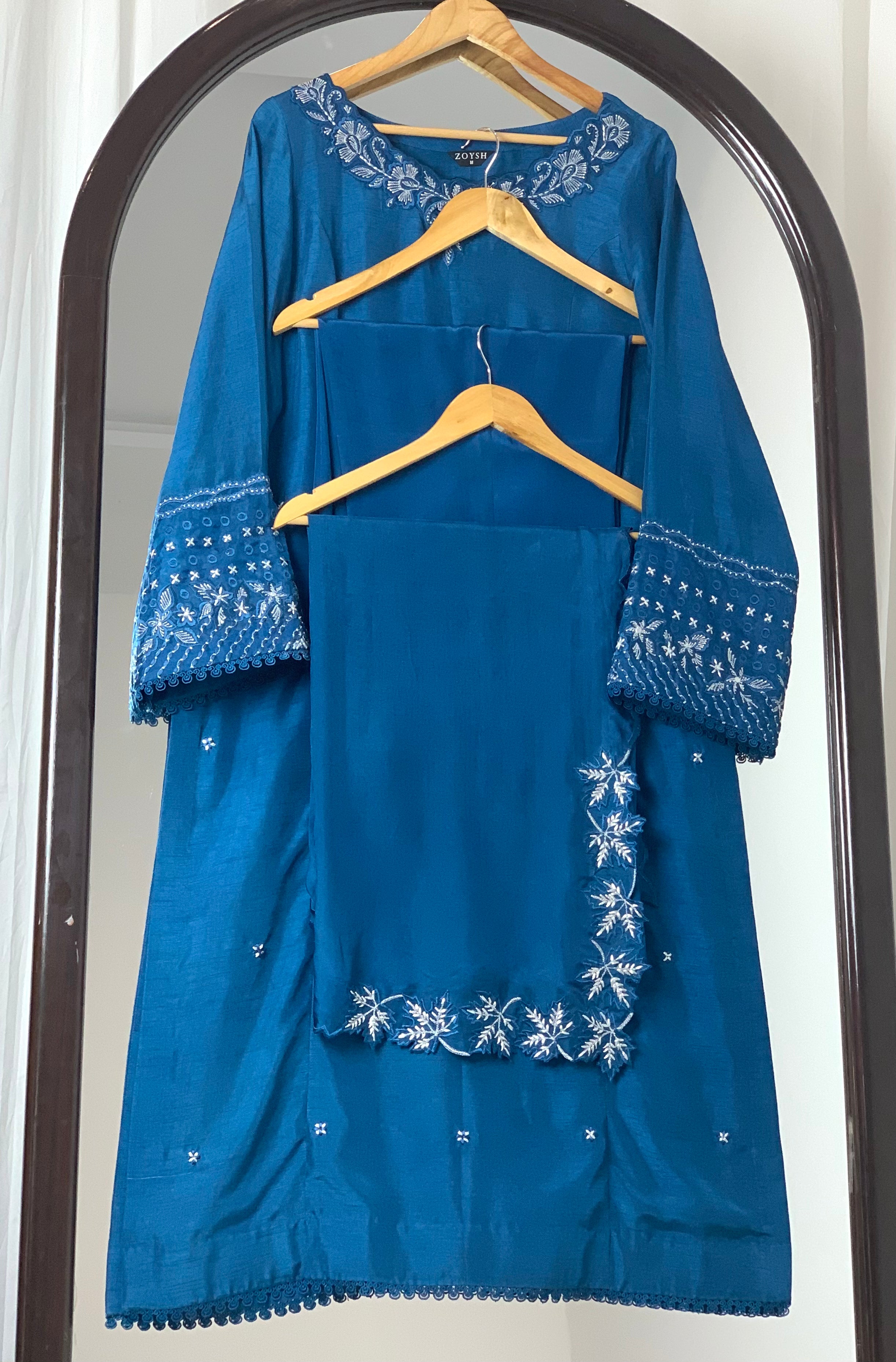 3pc Silk Embroidered suit ( ZRS-724 )