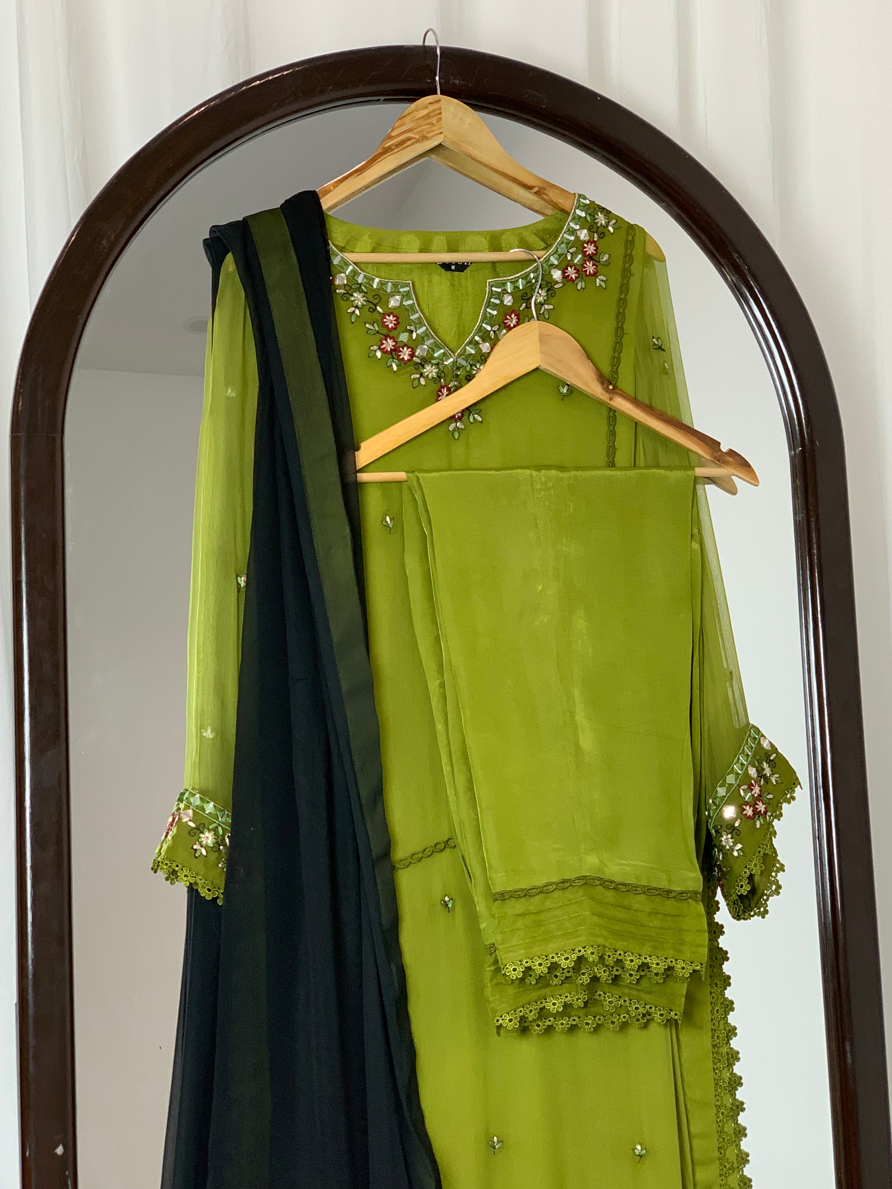 3pc-chiffon Embroidered suit ( ZTS-728 )