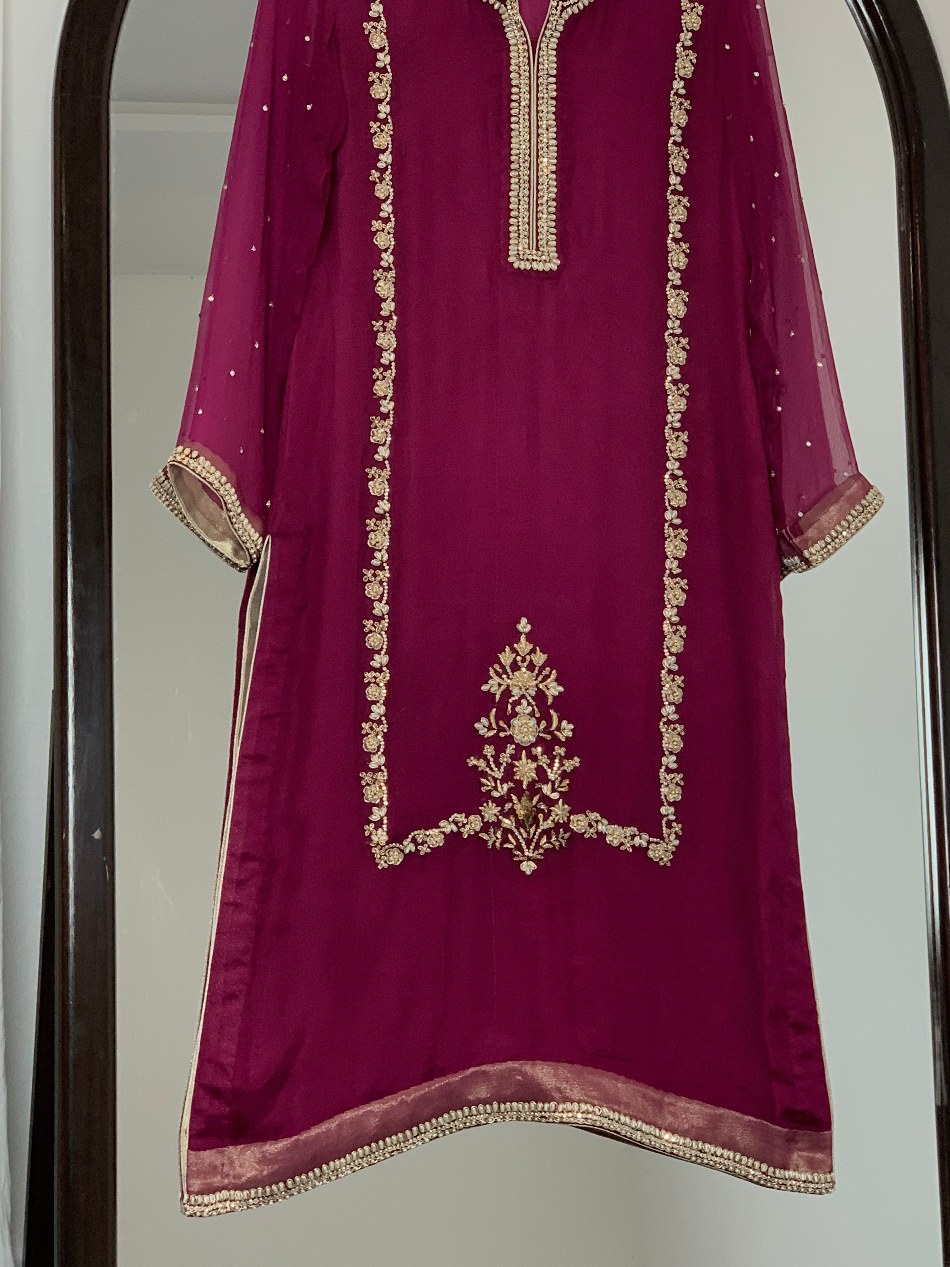 3pc Chiffon Embroidered suit ( ZC-731 )