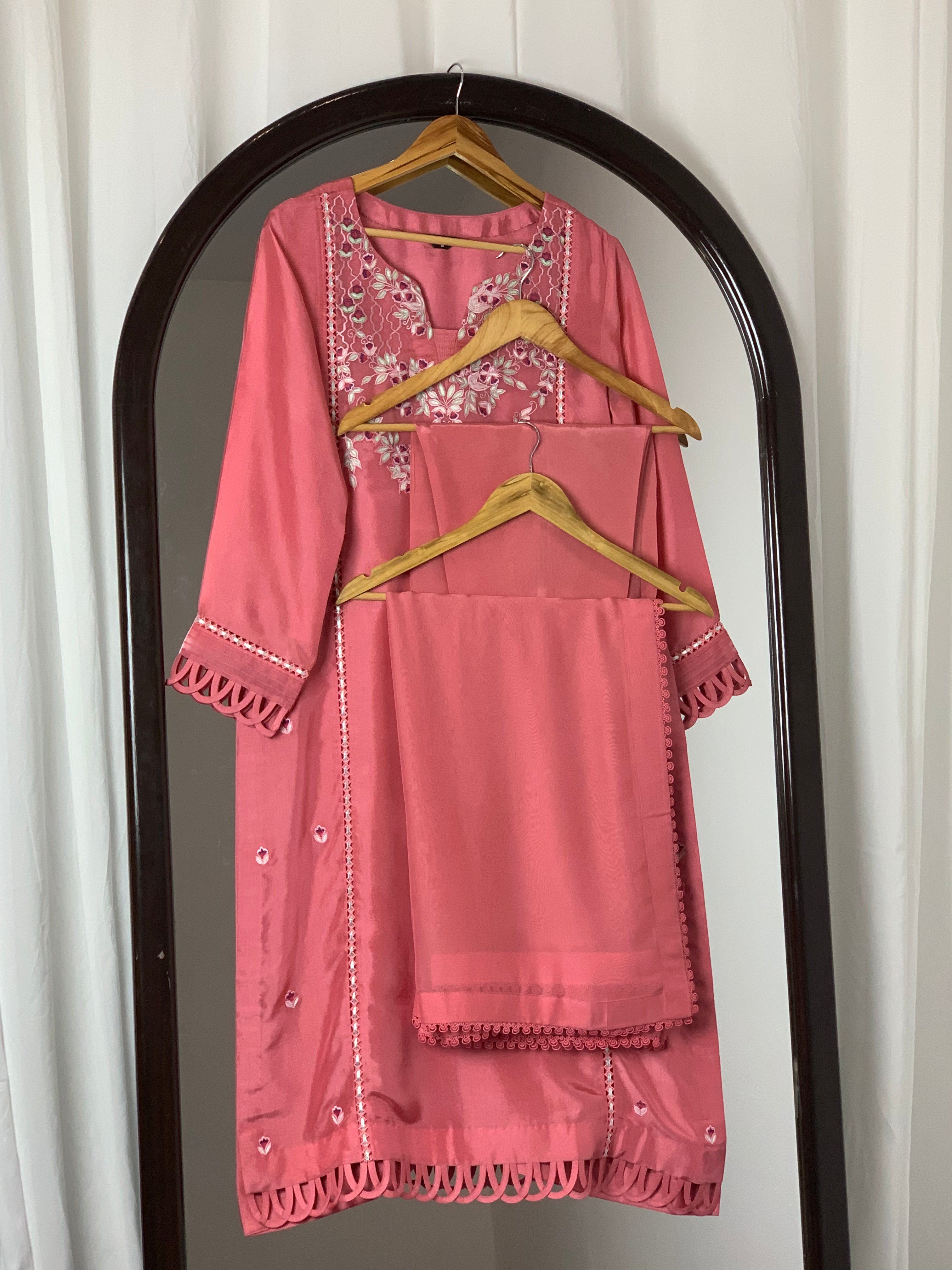 3pc Silk Embroidered suit ( ZTS-729 )