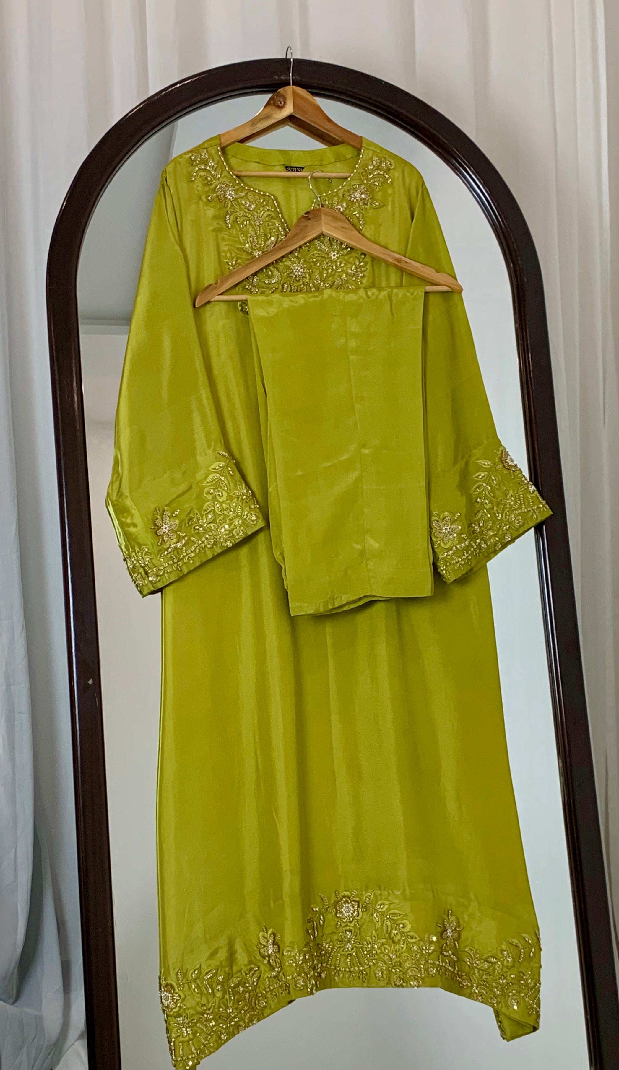 3pc Silk Embroidered suit ( ZTS-732 )