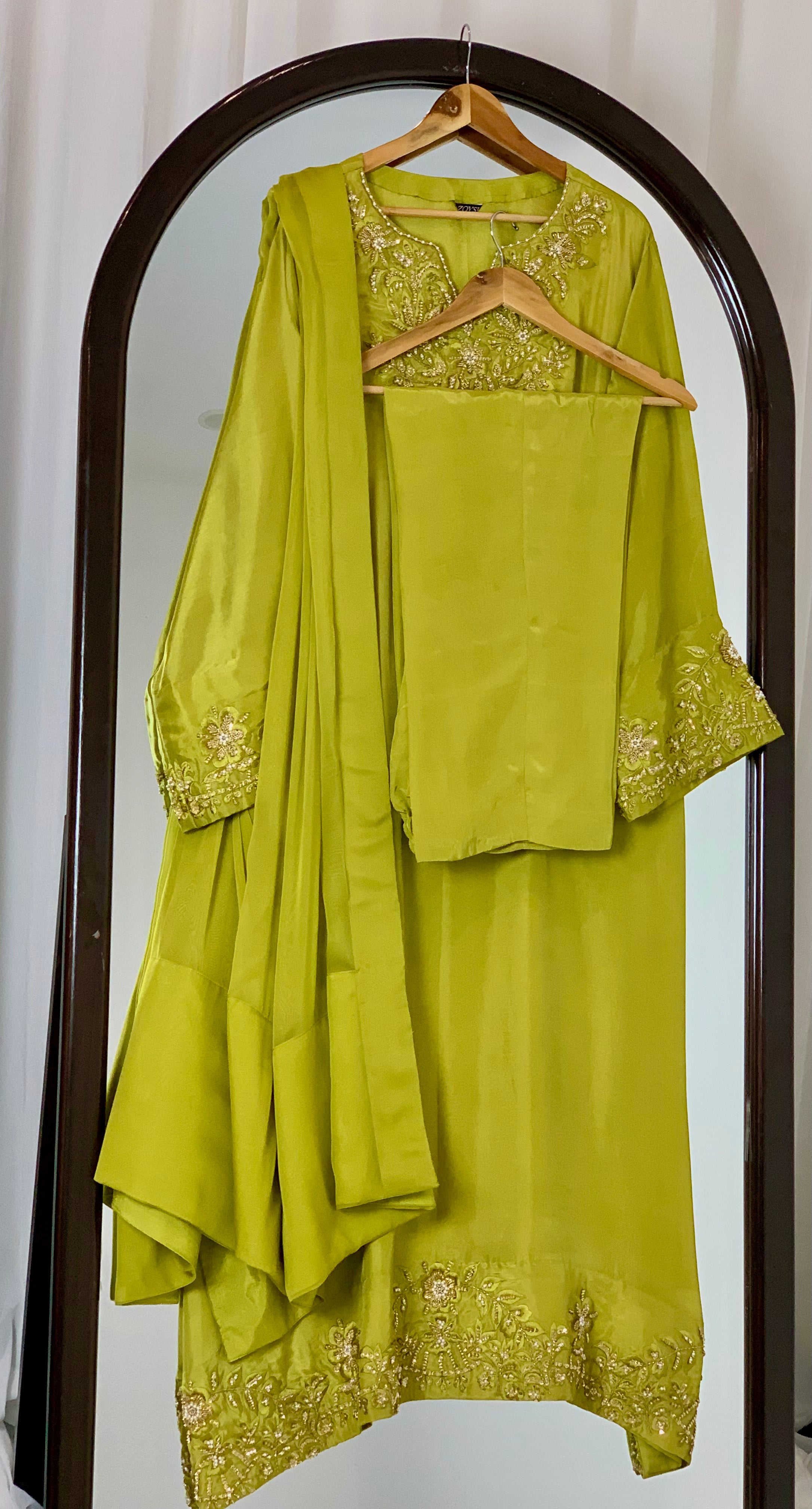 3pc Silk Embroidered suit ( ZTS-732 )