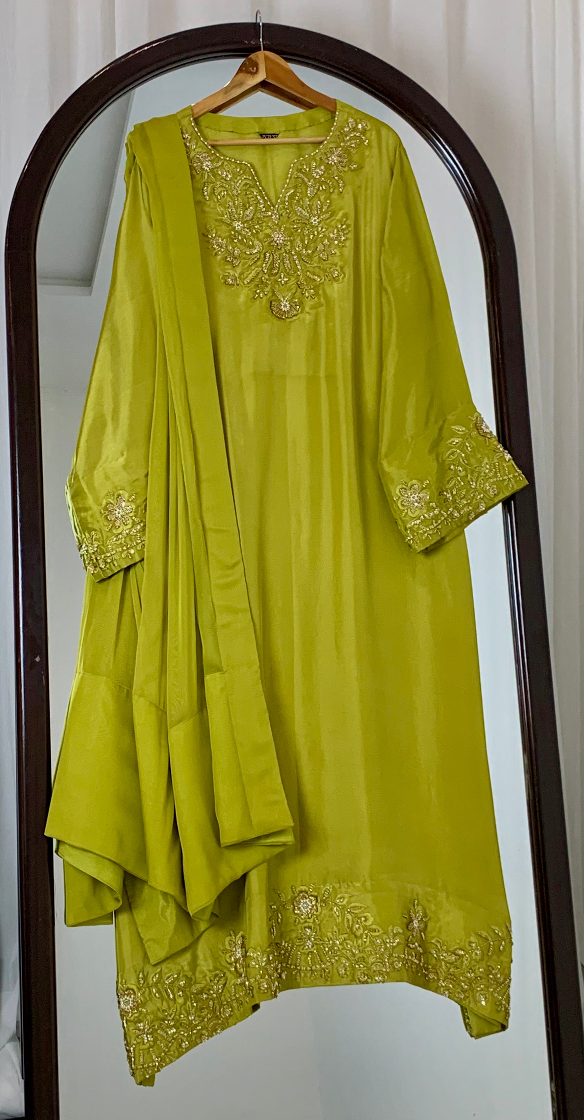 3pc Silk Embroidered suit ( ZTS-732 )