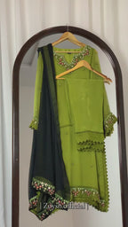 3pc-chiffon Embroidered suit ( ZTS-728 )